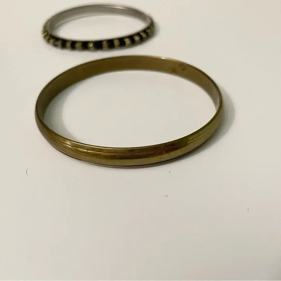 Boho Chic Mixed Metal Bangle Set Stackable Bracelets - Picture 9 of 15